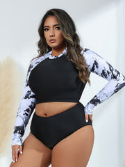 Tie Dye Crop Top & Panty Swimsuit Set
