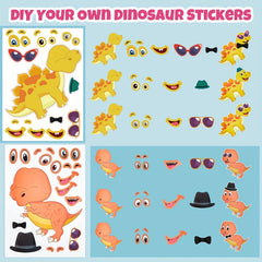 24PCS Dinosaur Make-A-Face Stickers Party Favors Activities