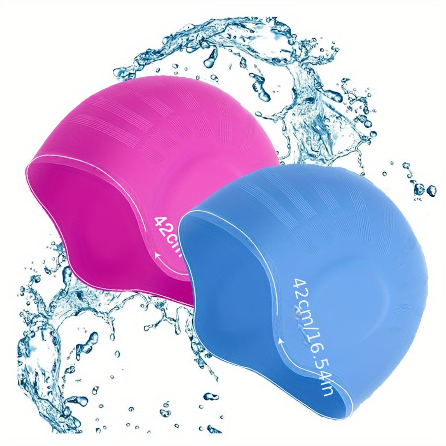 2pcs Silicone Ear Protection Waterproof Swimming Cap for Water Sports