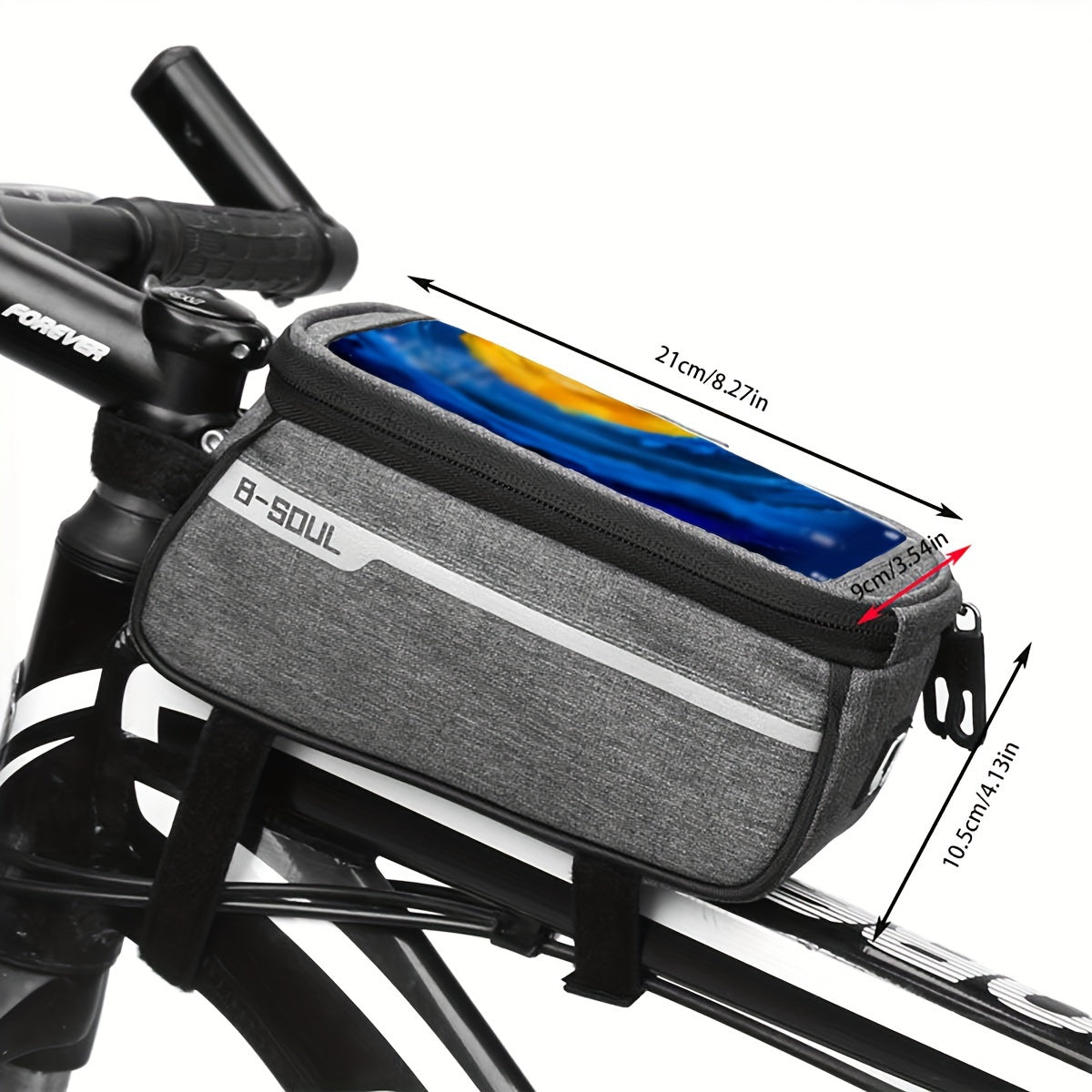 B SOUL Bike Phone Bag Touch Screen Front Beam Saddle Bag