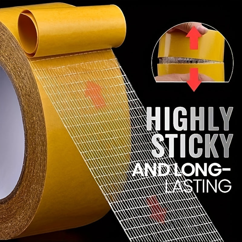 Fabric Double Sided Adhesive Grid Tape Yellow Strong Carpet Tape
