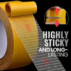 Fabric Double Sided Adhesive Grid Tape Yellow Strong Carpet Tape
