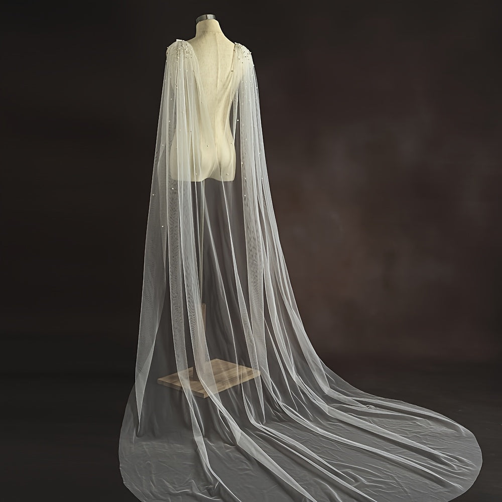 Royal Court Style Bridal Veil with Train Sheer Tulle Wedding Accessory