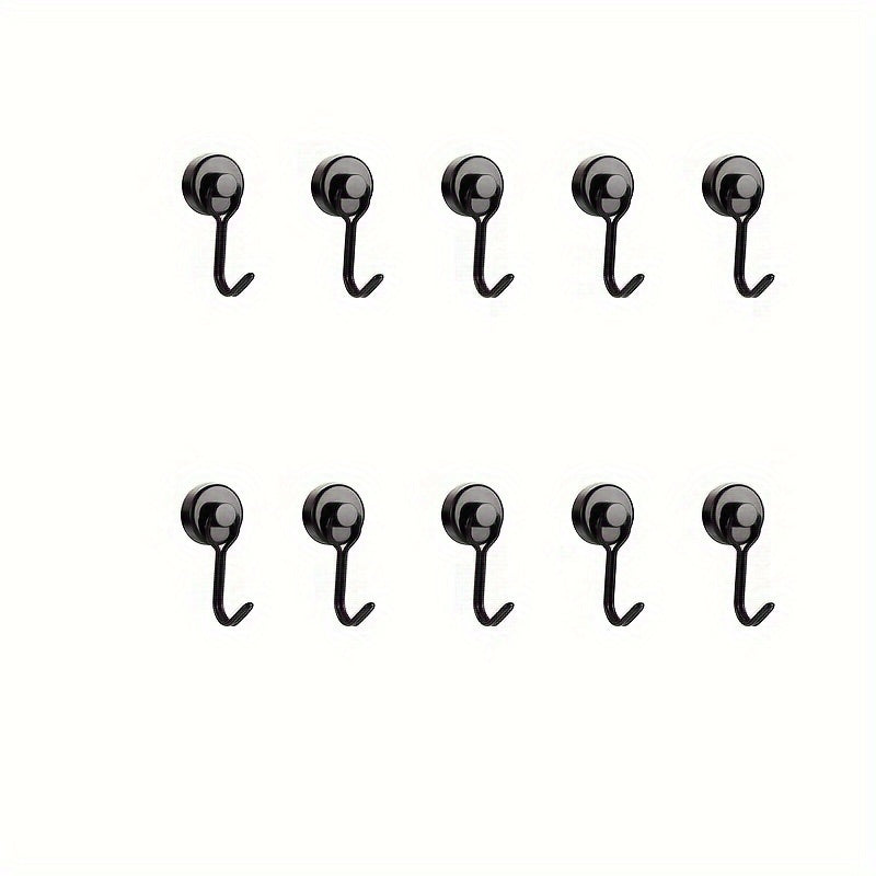 10pcs Silver Magnetic Hook Powerful Magnet Easy Installation Rust resistant