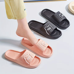 Women's Bear & Letter Indoor Slides Non Slip Shoes