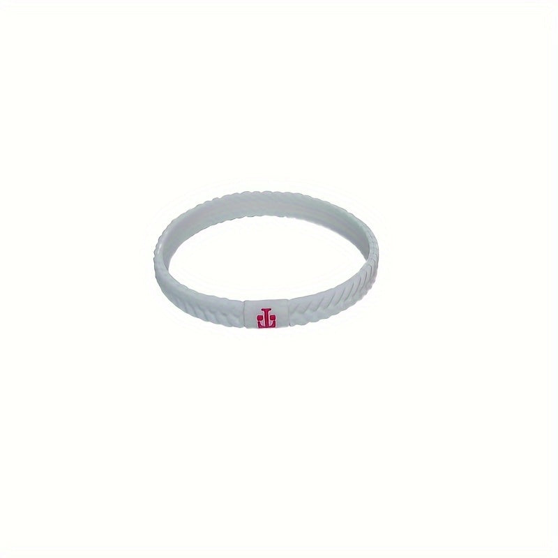 2pcs Solid Sports Bracelet Durable Silicone Wristband Couple Bracelet