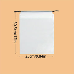 10pcs Frosted Drawstring Waterproof Storage Pouch for Traveling