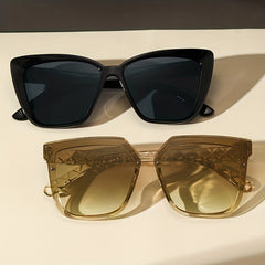 Square Frame Sunglasses Minimalist Solid Glasses Gradient Lens UV400
