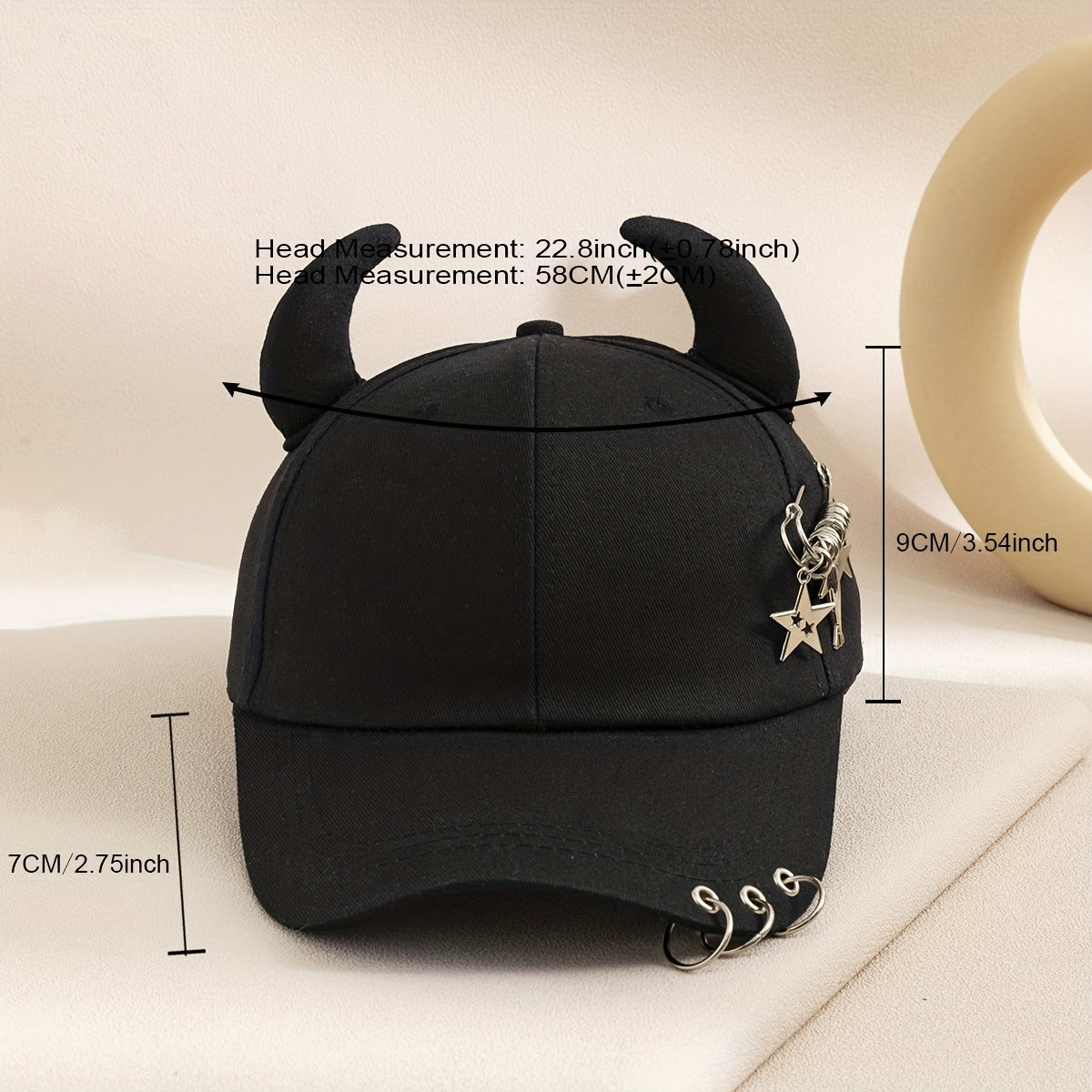 Hip hop Bull Horn Sunshade Baseball Cap for Men and Women