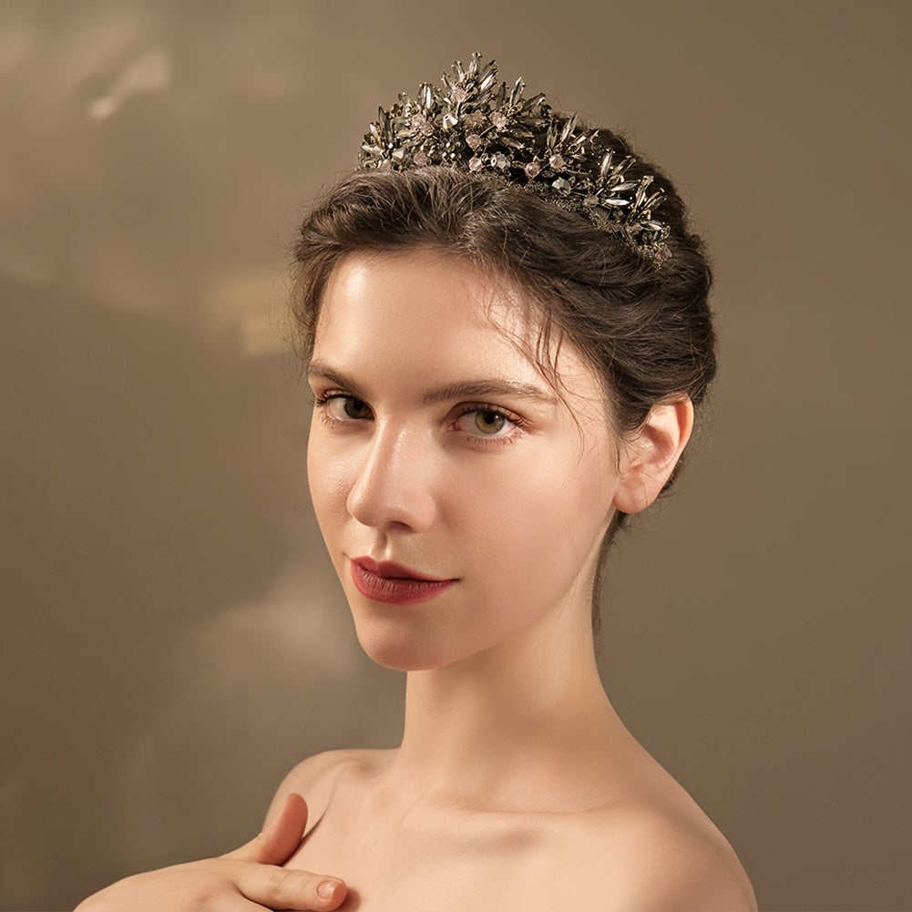 Leaf Baroque Crystal Crown Hairband Headband Party Favor Decorations
