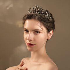 Leaf Baroque Crystal Crown Hairband Headband Party Favor Decorations