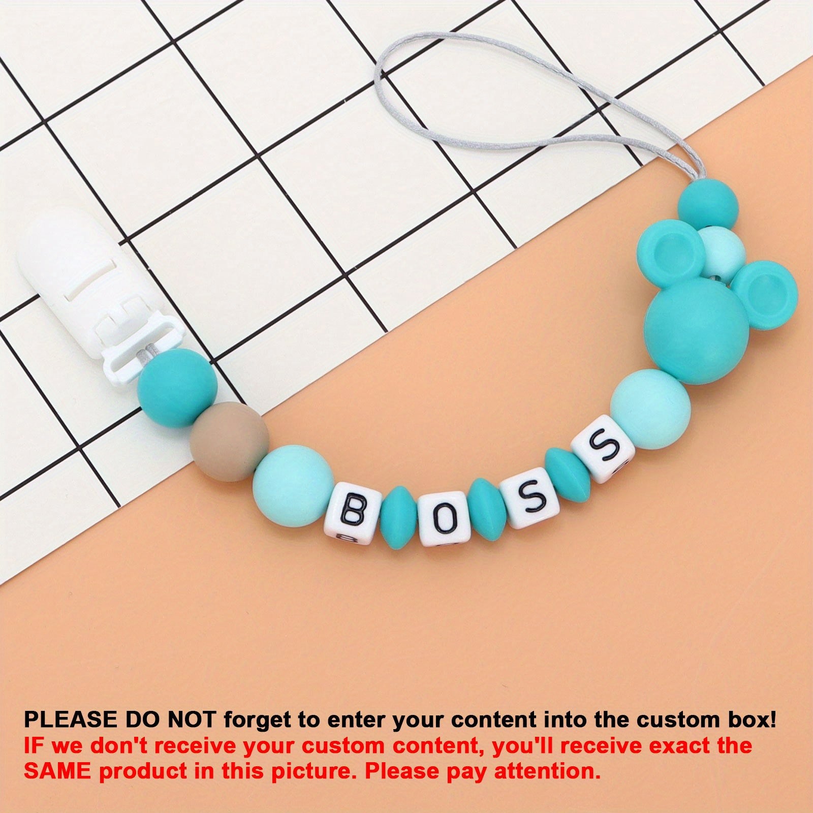 Custom Baby Pacifier Clip - Personalized Baby Shower Gift