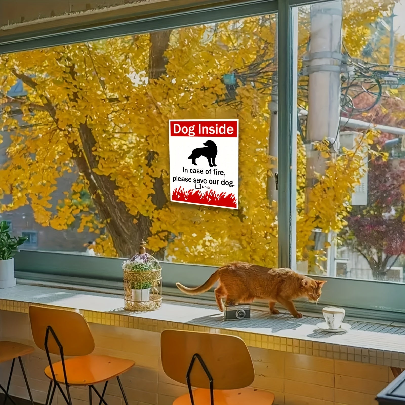 Pet Alarm Window Stickers Waterproof Home Decoration