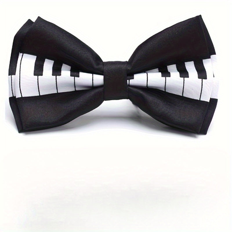 Men's Musical Note Bow Tie - Keyboard Design - Music Lover Gift
