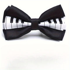 Men's Musical Note Bow Tie - Keyboard Design - Music Lover Gift