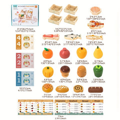 Realistic Food Set for Kids Playhouse