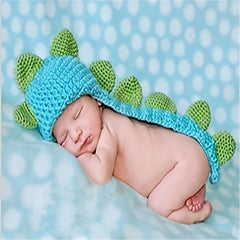 Dino Shaped Knitted Beanie for Baby Boys