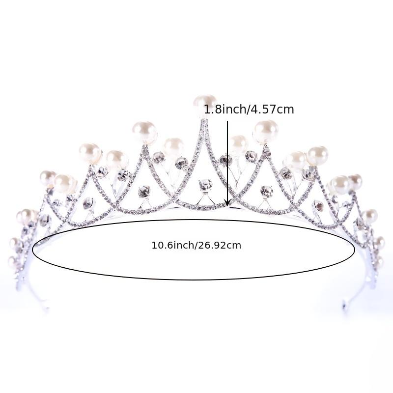 Rhinestone Pearl Queen Crown Baroque Wedding Crown For Bride Princess Tiara