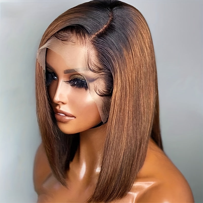 30 Colored Bone Straight Bob Wig 13x4 Lace Frontal Human Hair Wigs