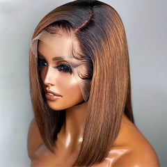 30 Colored Bone Straight Bob Wig 13x4 Lace Frontal Human Hair Wigs