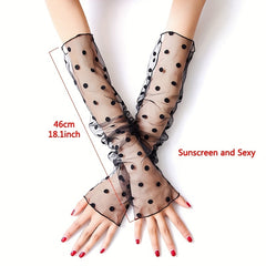 Breathable Fingerless Gloves UV Protection Sleeves For Women