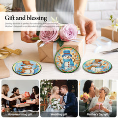 6pcs DIY Diamond Painting Coasters Snowman Christmas Art Kit
