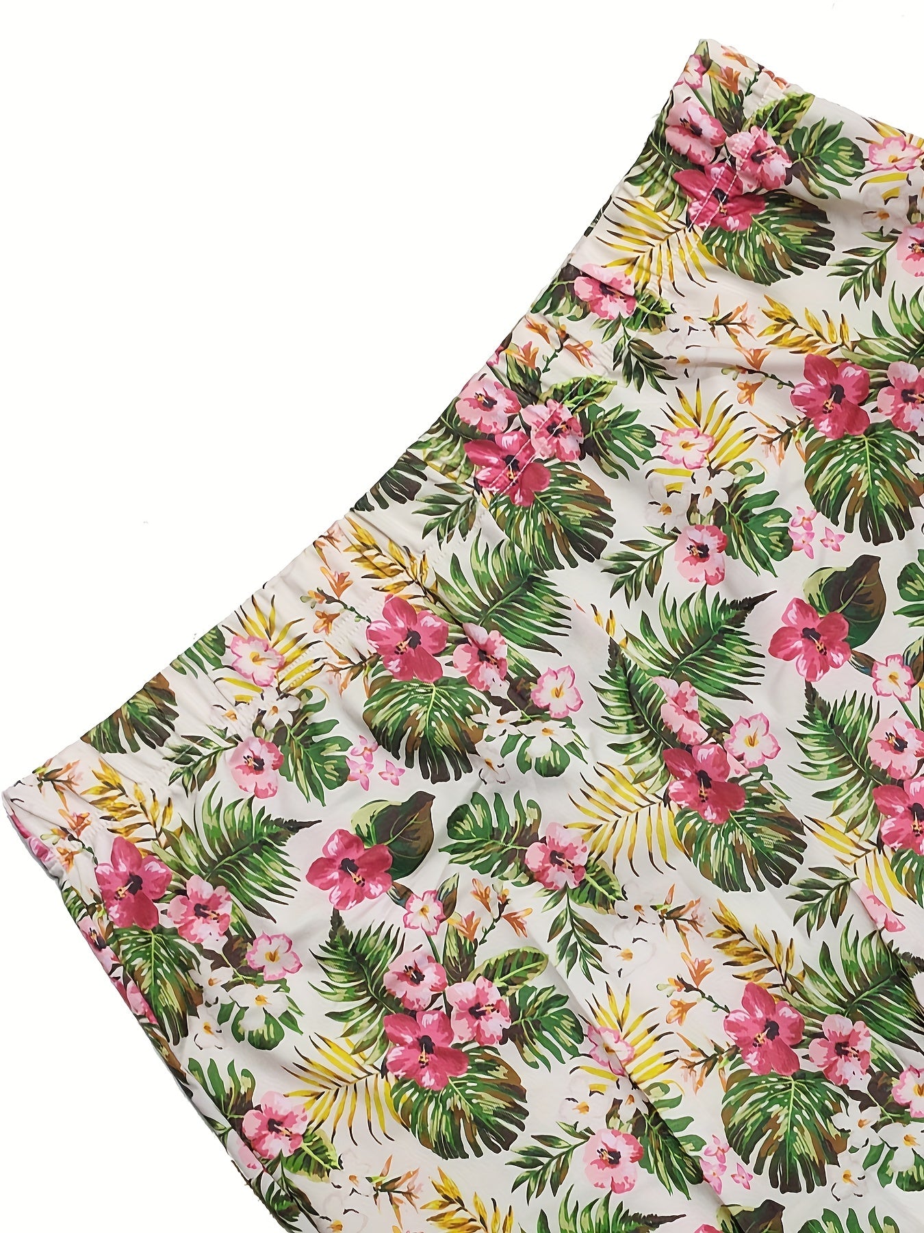 Men's 3D Floral Graphic Print Beach Shorts High Elasticity Quick Dry Swim Trunks