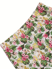 Men's 3D Floral Graphic Print Beach Shorts High Elasticity Quick Dry Swim Trunks