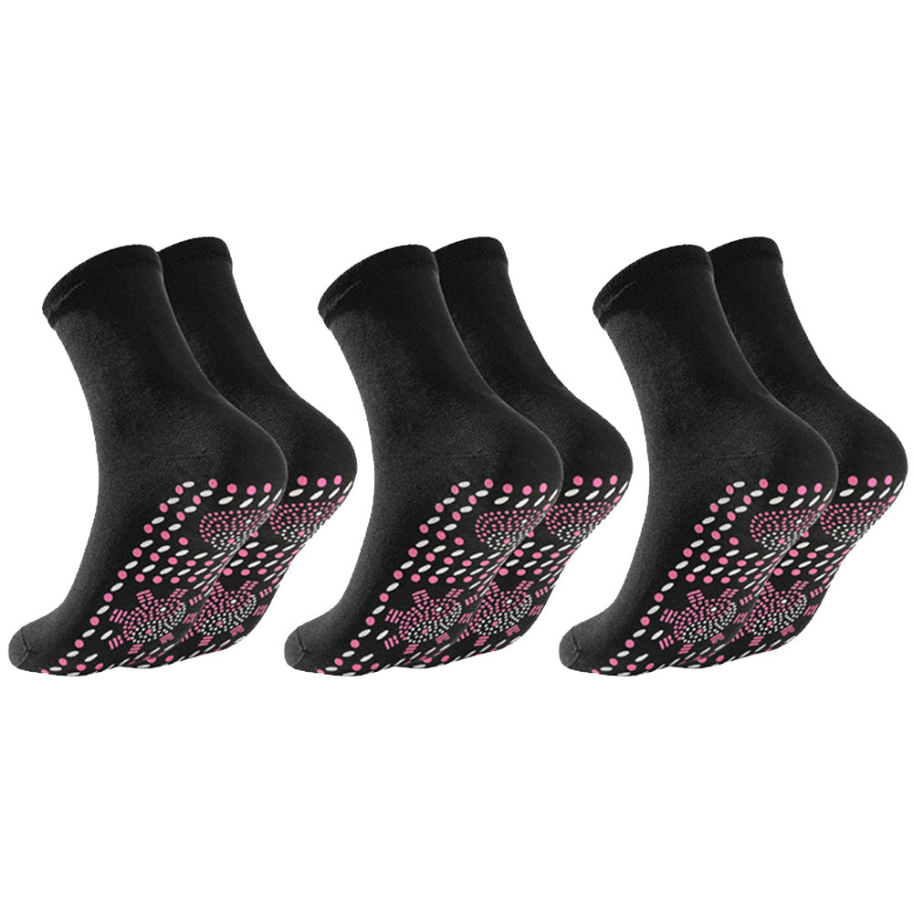 3 Pairs Self Heating Thermal Socks Warm Massage Women's Stockings
