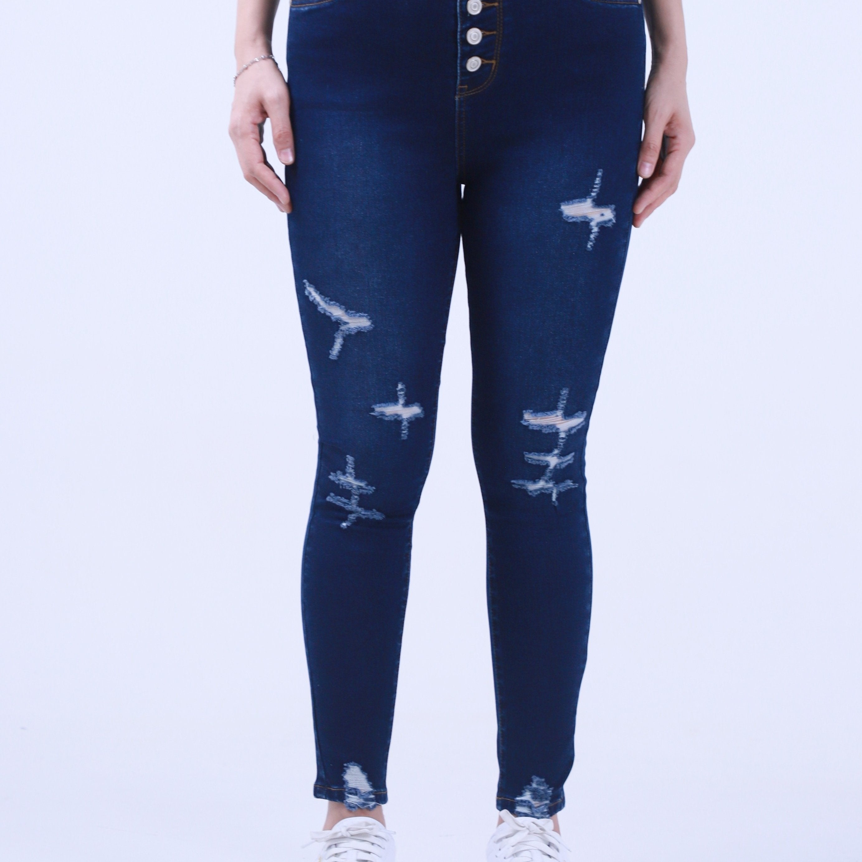 Women's Ripped High Rise Skinny Jeans