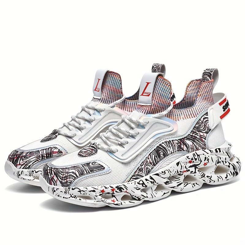 Men's Lace up Sneakers Athletic Shoes Lightweight Breathable Basketball Shoes