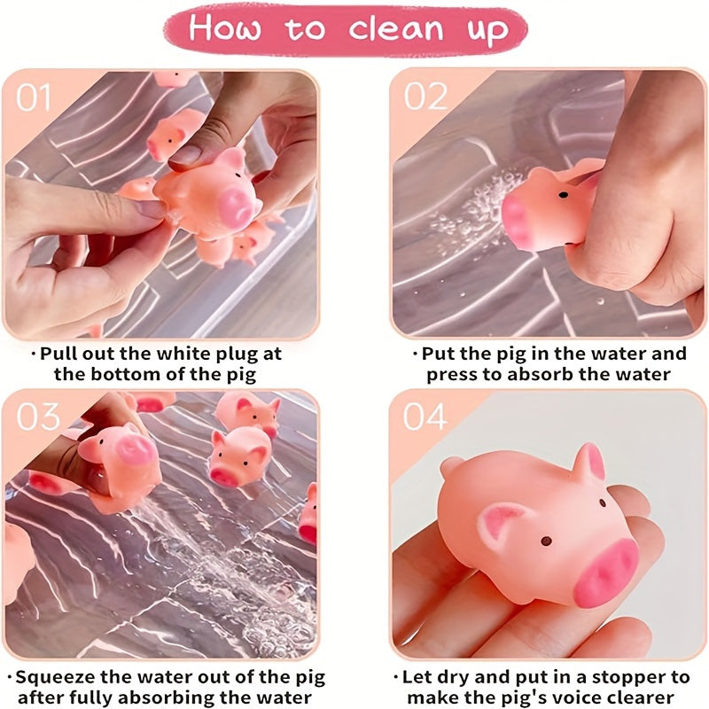 Mini Pig Bath Toy Pink Piggy Bathtub Shower Halloween Christmas Farm Animal Gift