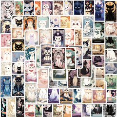 78pcs Cartoon Cat Tarot Series Stickers DIY Creative