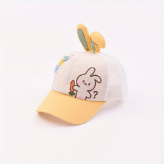 Girls Rabbit Adjustable Baseball Cap Breathable Sun Protection Mesh Cap