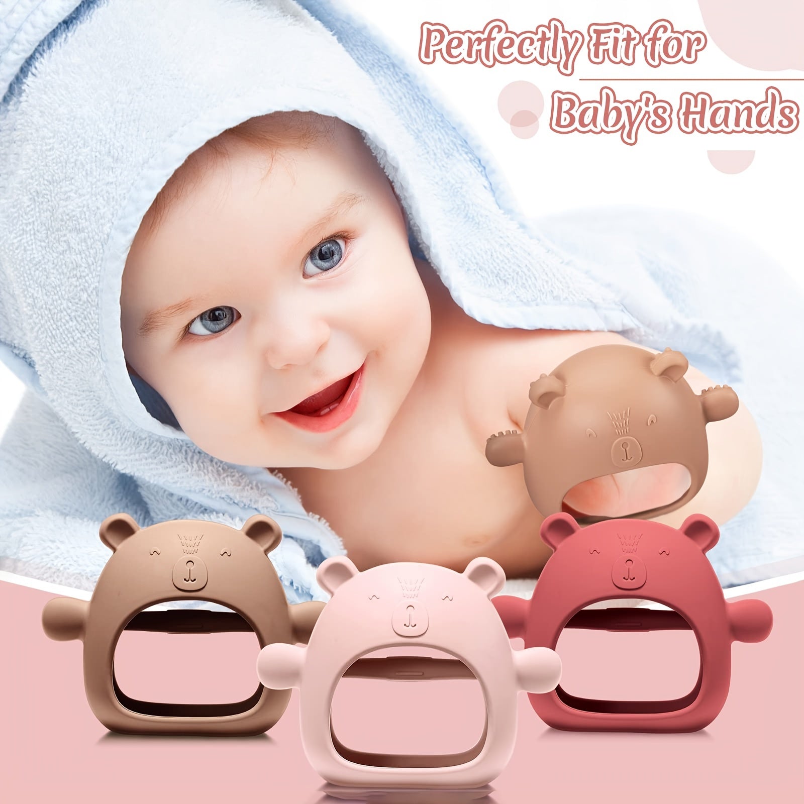 Bear BPA Silicone Mitten Teether For Infants 3 Months