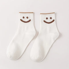 5 Pairs Smiling Face Thermal Socks for Winter Women's