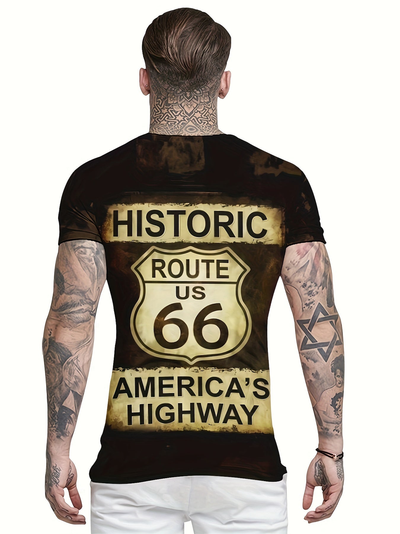 3D Print T shirt Men's Casual Street Style Stretch Tee Shirt