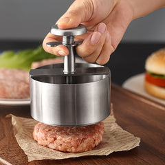 Stainless Steel Hamburger Patty Mold Non Stick Round Meat Press