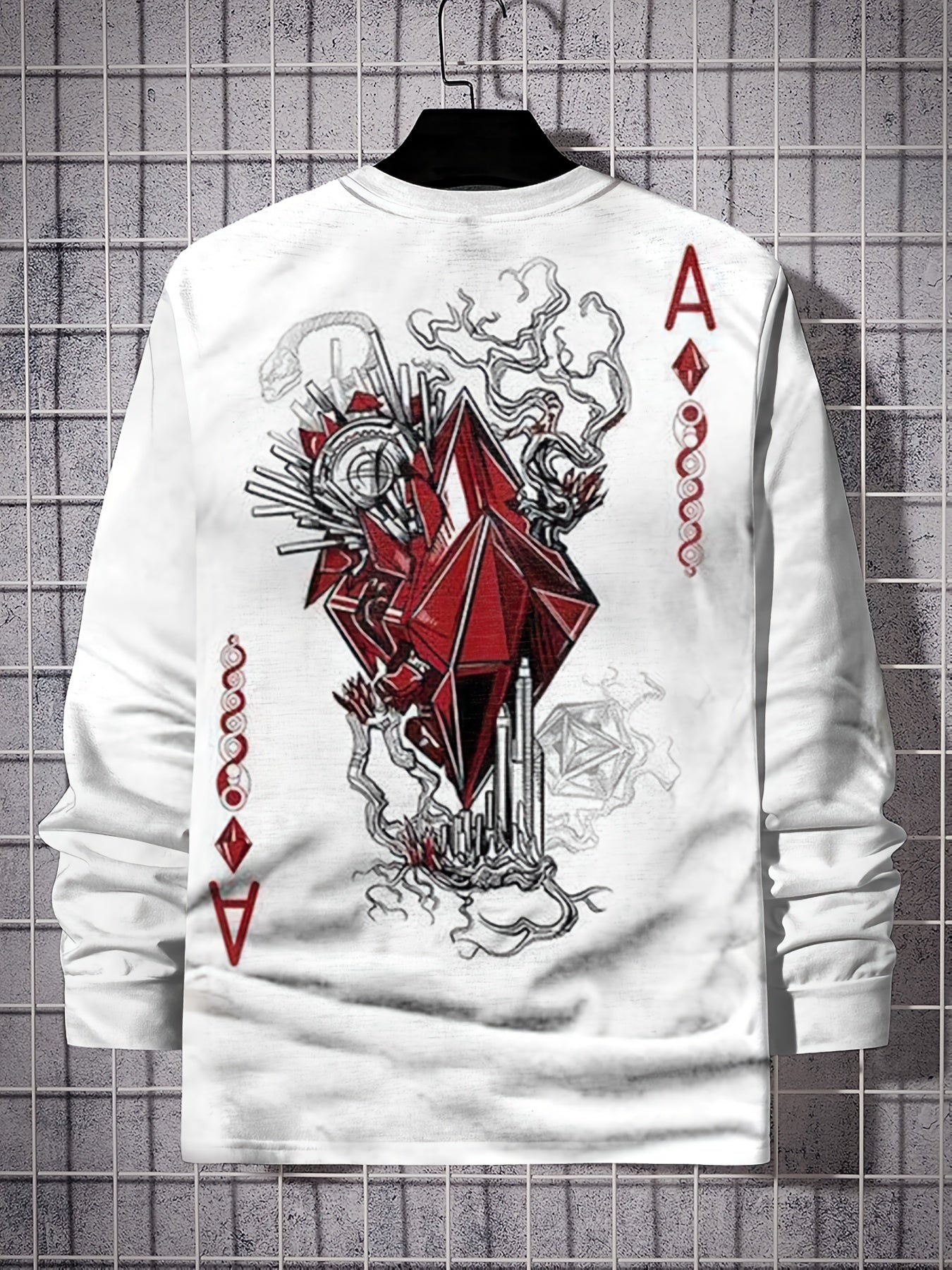 Poker Elements Men's Long Sleeve T-shirt for Spring Summer Autumn