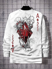 Poker Elements Men's Long Sleeve T-shirt for Spring Summer Autumn