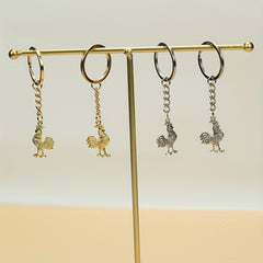 Retro Rooster Alloy Key Chain Pendant Bag Hanging Key Chain Ornament