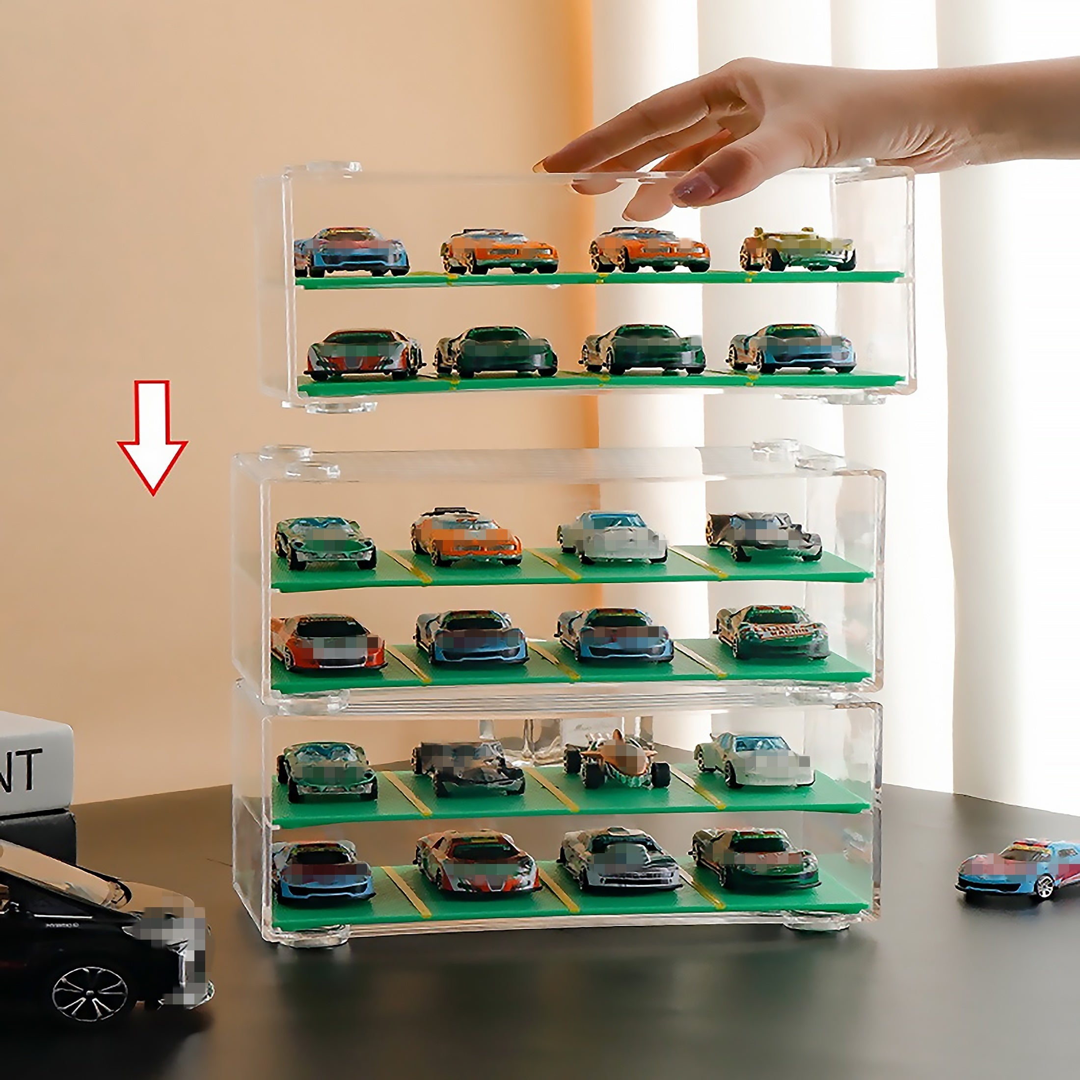 Toy Car Model Storage Box High transparent PVC Display Model Car Garage