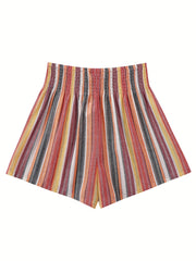 Striped Summer Shorts Casual Women's Clothing