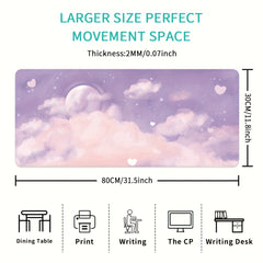 Purple Cloud Landscape Large Gaming Mouse Pad for Office Use