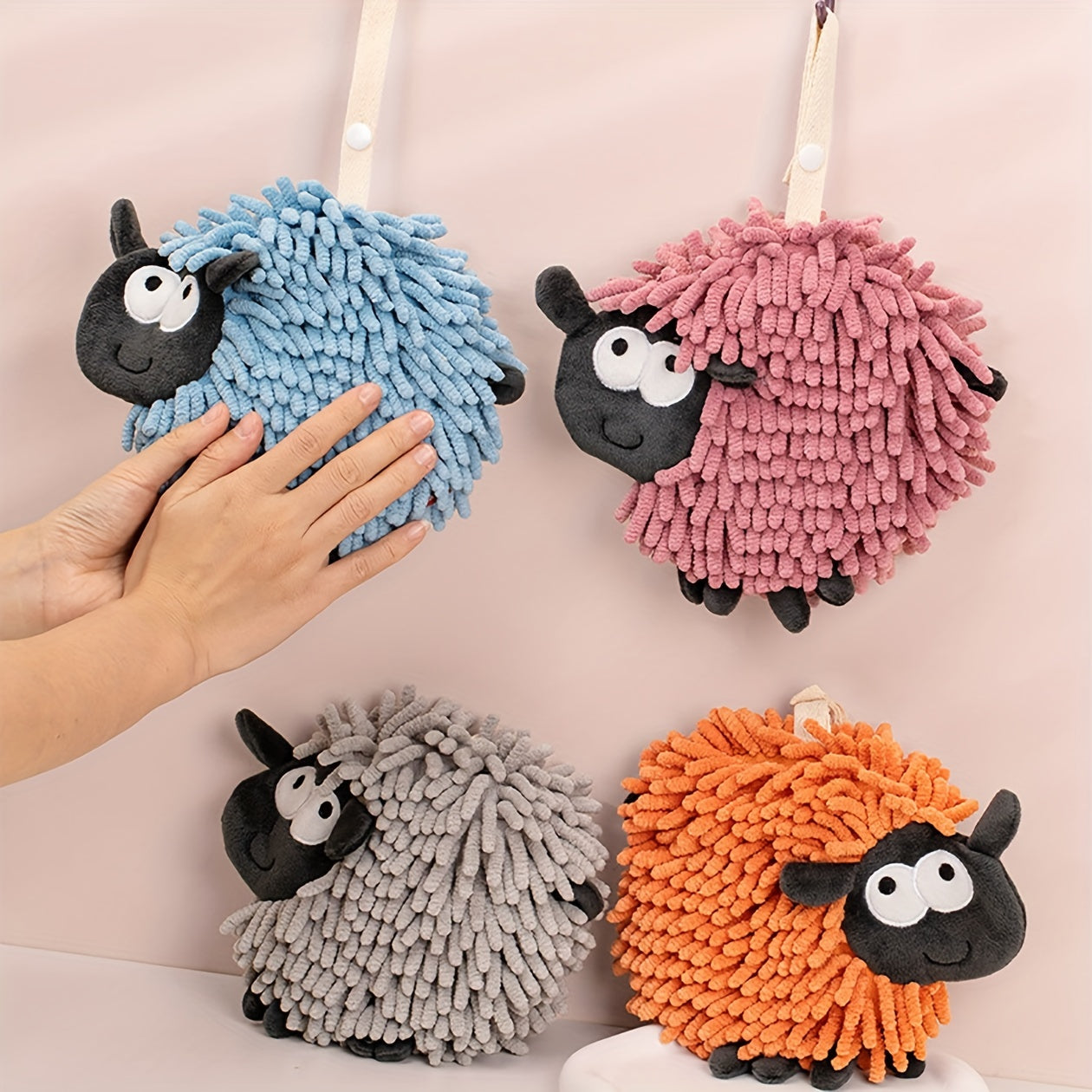 Cartoon Lamb Hanging Towel for Kids Bathroom