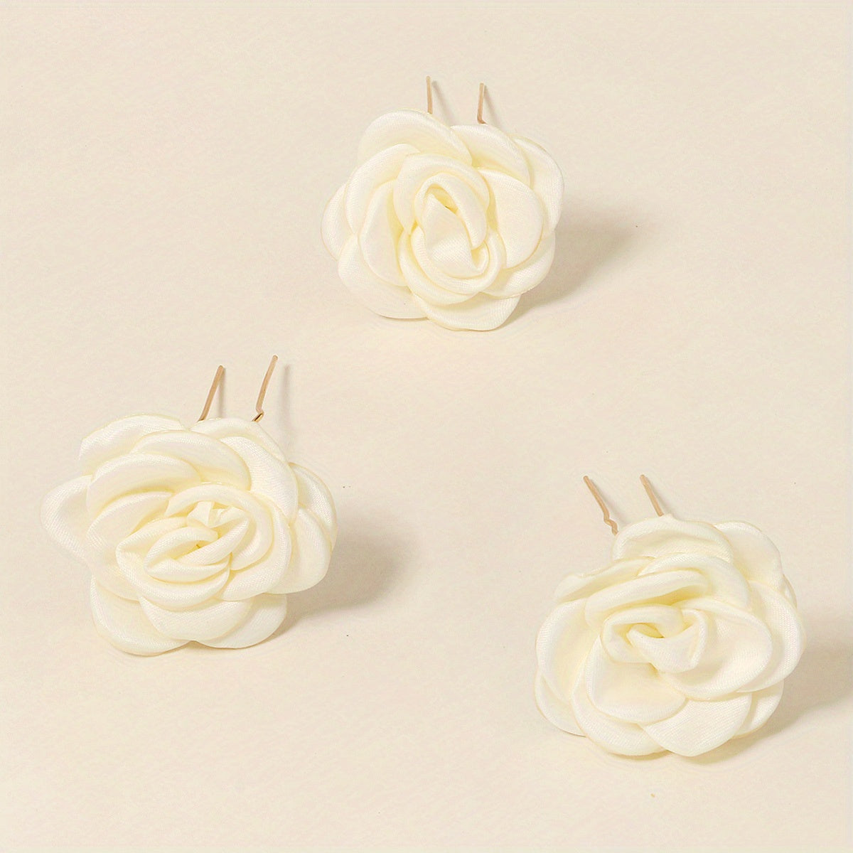 3pcs Rose Hair Clip Wedding Hairpin Women And Girls Hair Accessories