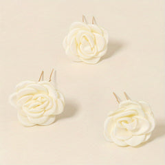 3pcs Rose Hair Clip Wedding Hairpin Women And Girls Hair Accessories