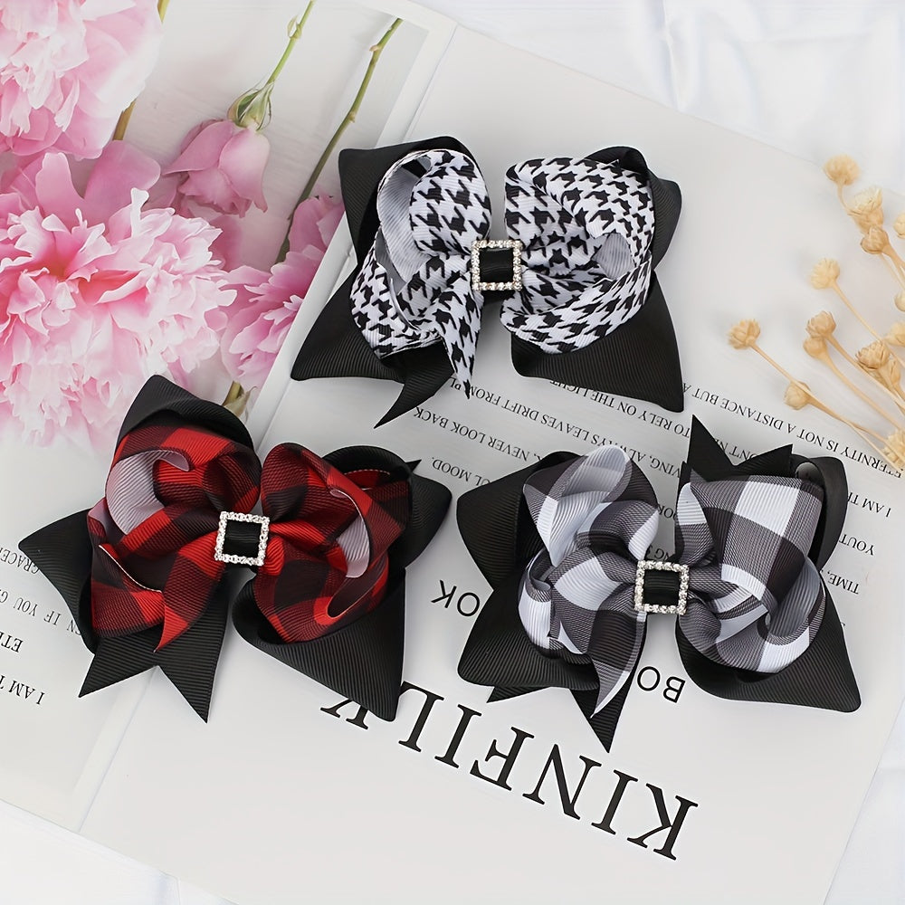 Plaid Bow Hair Clip for Girls