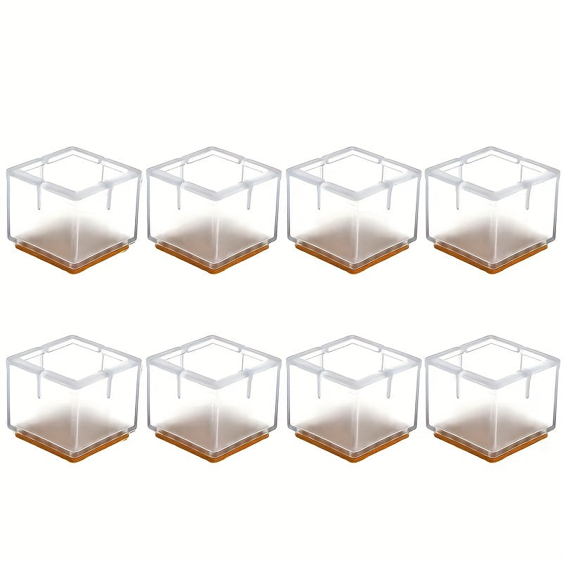 8pcs Silicone Furniture Leg Feet Tips Caps Chair Floor Protectors Square