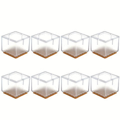 8pcs Silicone Furniture Leg Feet Tips Caps Chair Floor Protectors Square